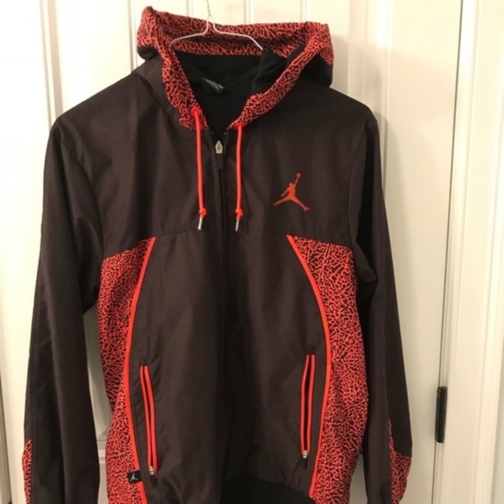 Jordan Orange and Brown Windbreaker Athletic Style